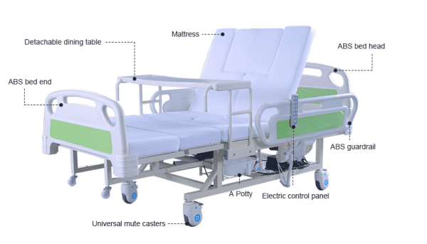 Electric Hospital Nursing Bed With Toilet