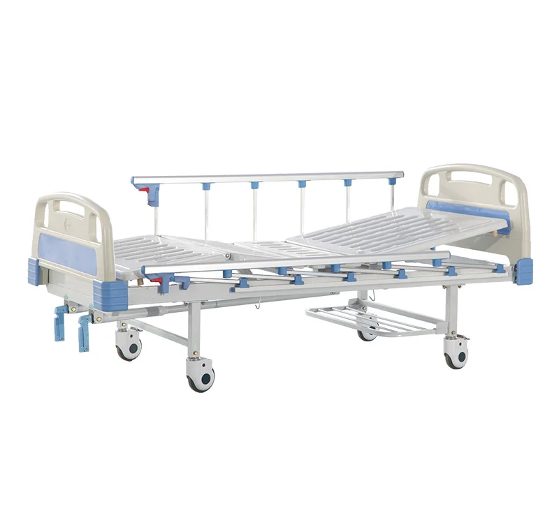 Cama hospitalaria manual de altura fija con ruedas