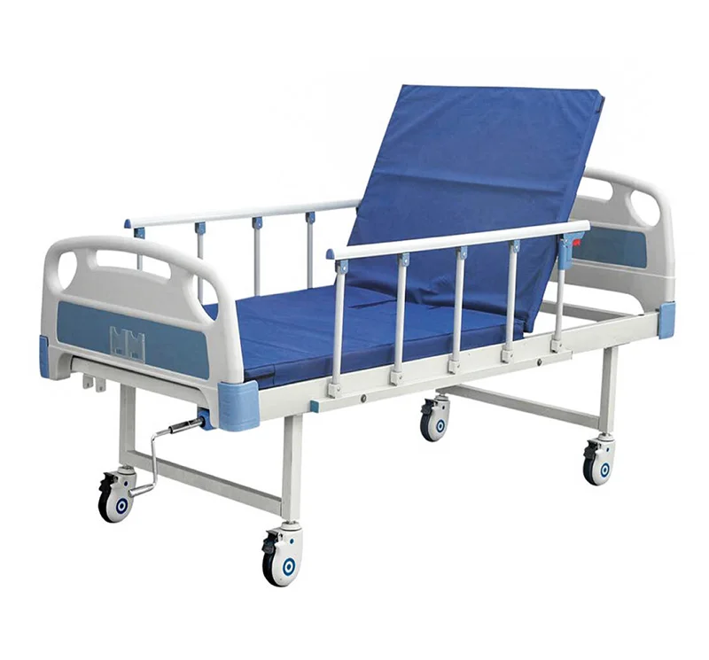 Cama de hospital manual con ruedas