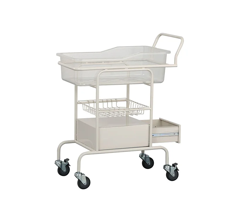 Cuna neonatal de plástico trasparente con carro MK-B06