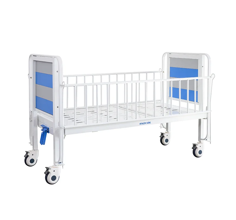 Cama pediátrica mecánica manual con ruedas
