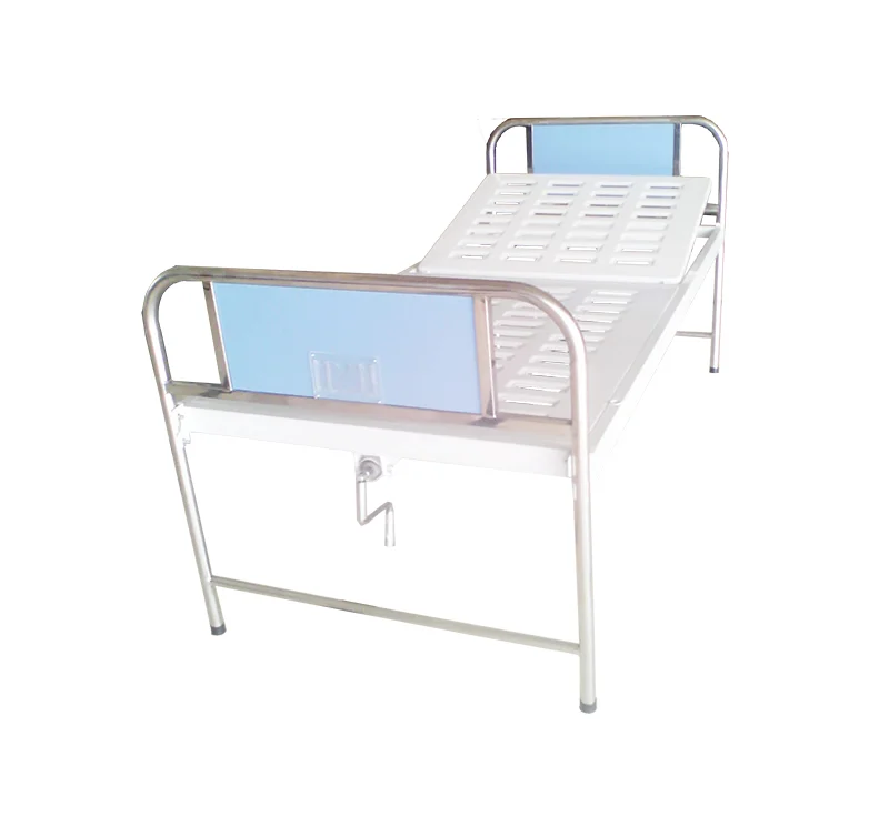 Cama de hospital manual de altura fija de 2 secciones