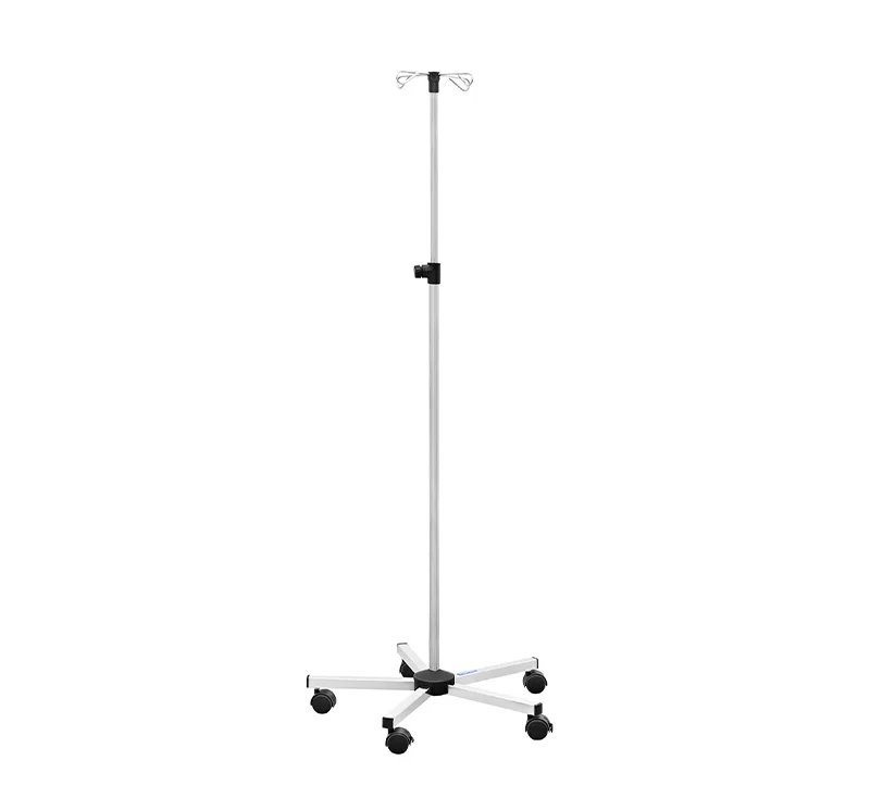 Porta sueros Base Acero Inoxidable 5 Ruedas MK-IS13