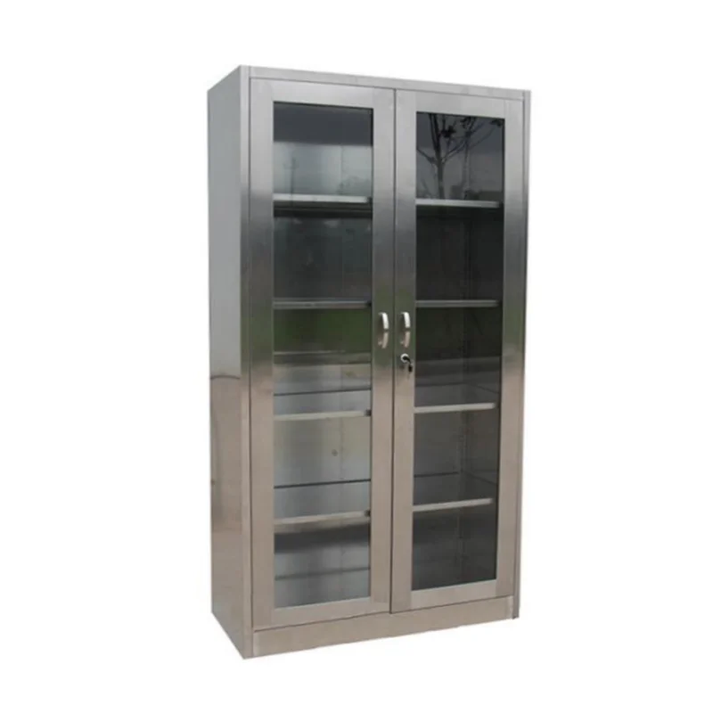 Fabricante de gabinetes de vidrio de acero inoxidable para almacenamiento hospitalario