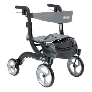 Nitro Aluminum Rollator, Hemi Height, 10" Casters | Hemi | 4-Wheel Rollators | Rollators | Mobility | Products | Henyuan Medical