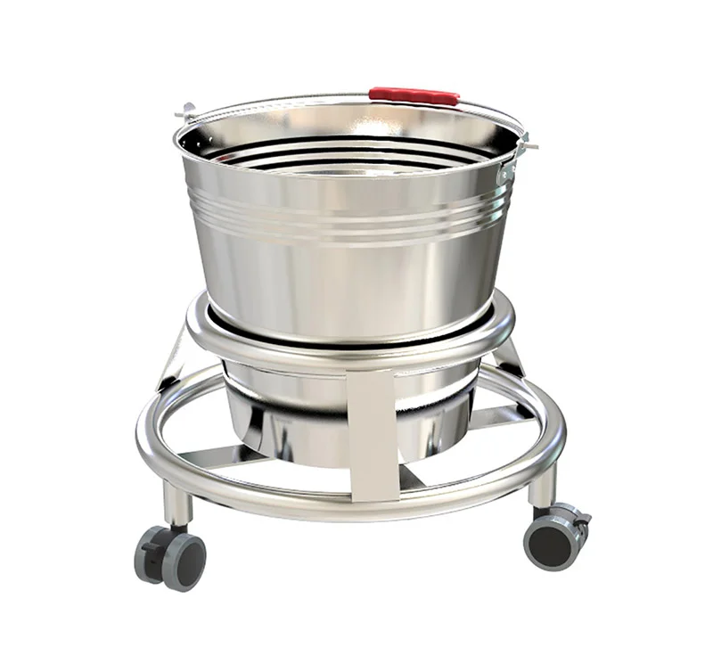 Stainless Steel Waste Trolleys For Hospital Removable Medical Water Kick Bucket