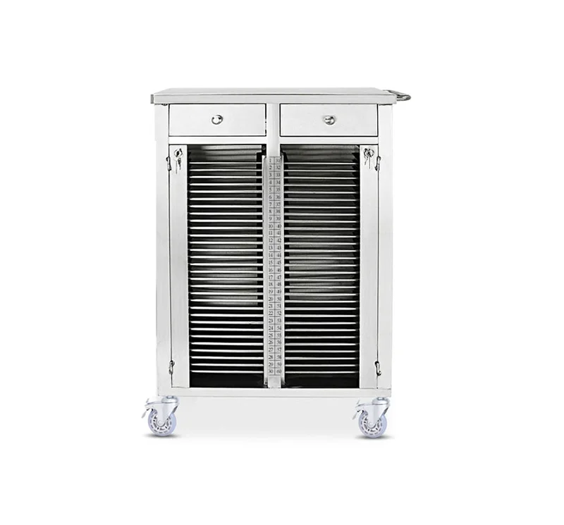 Stainless Steel Patient Record Trolley With Two Drawers