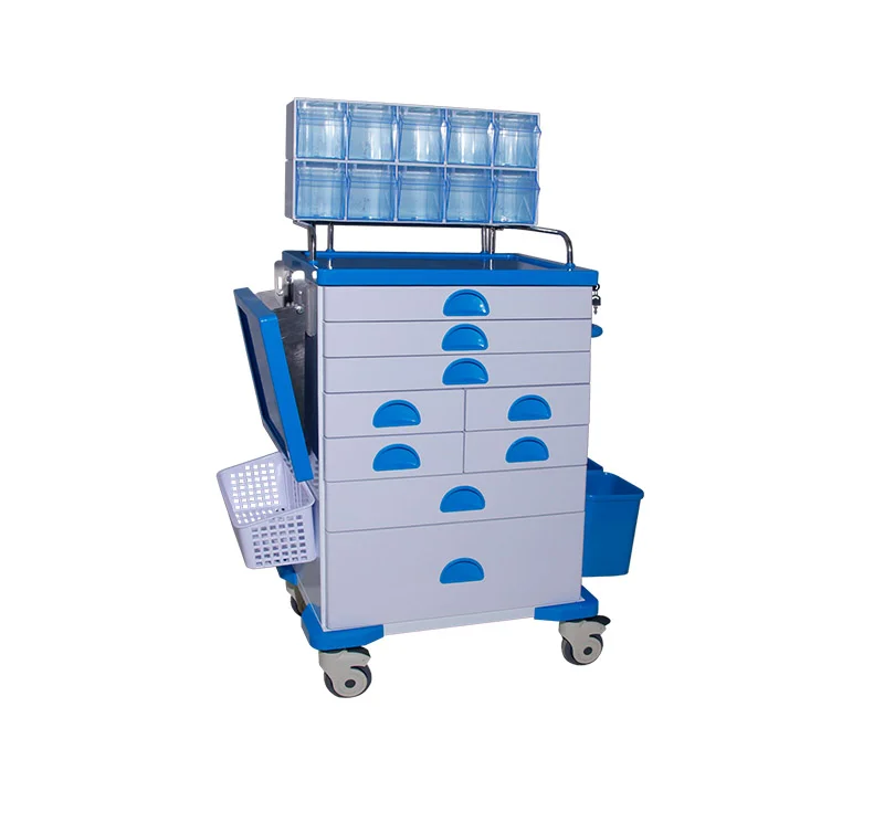 Medical Lockable Metal Anesthesia Trolley 