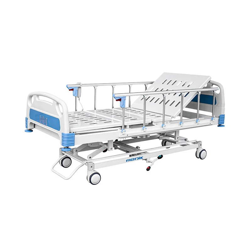 Electric hospital bed with central locking steer function