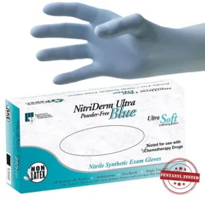 NitriDerm Ultra Blue Nitrile Exam Gloves - Henyuan Hospital Beds