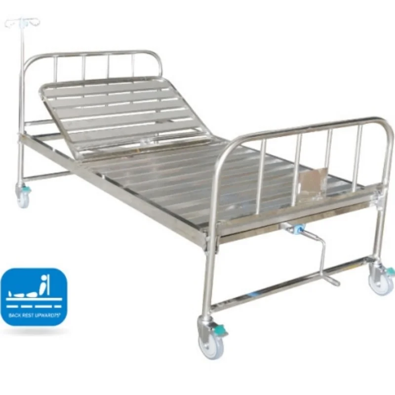 MK-T1 1 Function Manual Hospital Bed (Stainless Steel)
