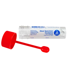 Dynarex Stool Specimen Container 30mL W/ Screw Cap Sterile Wrapped - Case Of 100 - Henyuan Hospital Beds
