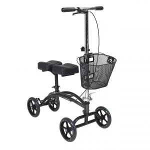Drive Medical Dual Pad Steerable Knee Walker Knee Scooter with Basket - Alternative to Crutches
