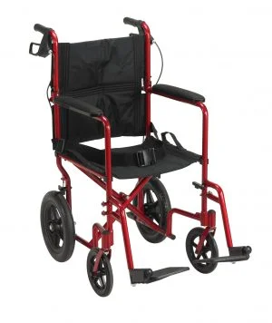 Drive Medical Lightweight Expedition Transport Wheelchair with Hand Brakes