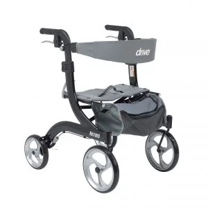 Drive Medical Nitro Euro Style Rollator Rolling Walker - Hemi Height - Black