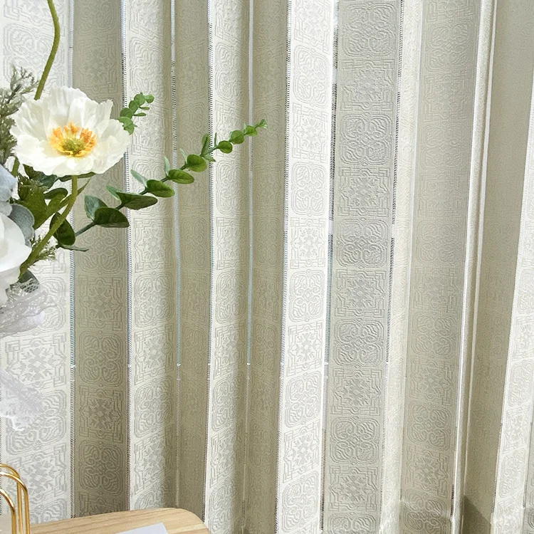 Suppliers In Wholesale Blossoms Jacquard Kitchen Door Drape Wave Blackout Divider Curtain Vertical Window Fabric, Factory